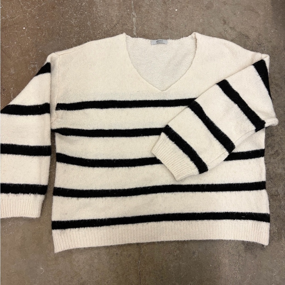 Maelys Paris wool blend sweater made in Italy nautical‎ preppy Striped Sweater